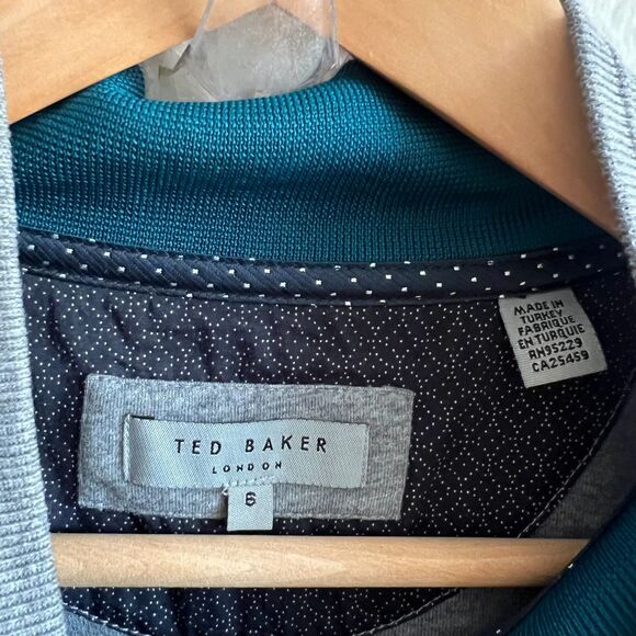 TED BAKER London Grey Cotton Quarter Zip Long Sleeve Sweater Mens 6 XXL - Picture 3 of 8